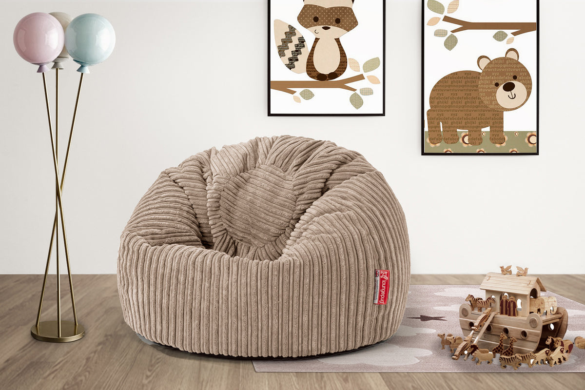 Lounge Pug - Divano a Sacco per Bambini - Eco-pelliccia di Coniglio Marrone  dorato - Bubble - Pouf Divano per Bambini– Big Bertha Original IT