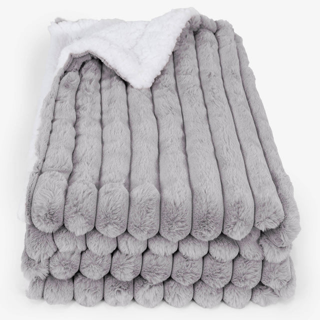 Plaid / Coperta Sherpa - Velluto Felpato Ultra Morbido Grigio2