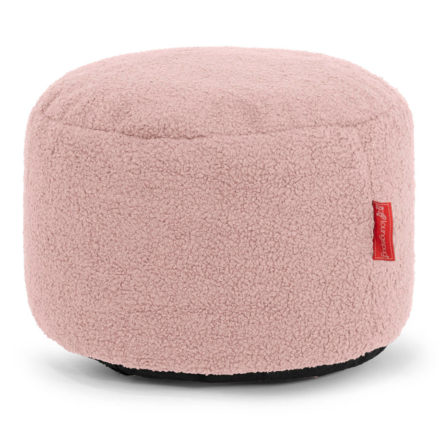 Poggiapiedi Rotondo Piccolo - Bouclé Rosa1