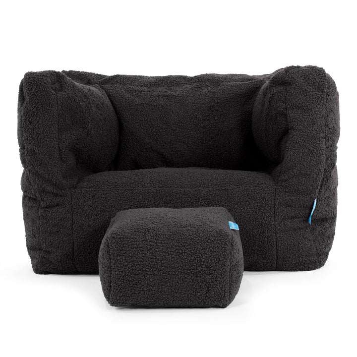 Poltrona Pouf Sacco Albert per Bambini 1 a 5 anni - Bouclé Grafite3