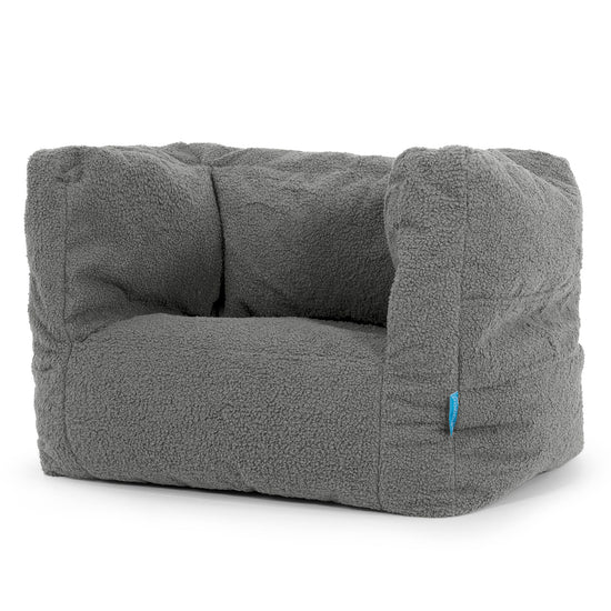 Poltrona Pouf Sacco Albert per Bambini 1 a 5 anni - Bouclé Grigio2