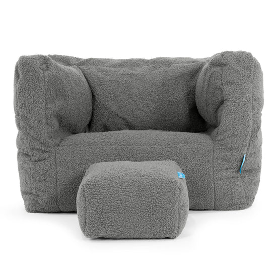 Poltrona Pouf Sacco Albert per Bambini 1 a 5 anni - Bouclé Grigio3