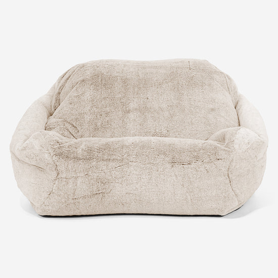 Poltrona Pouf Sacco Sabine - Eco-pelliccia di Coniglio Bianco 02