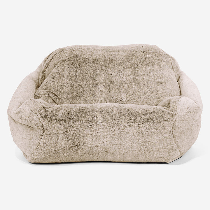 Poltrona Pouf Sacco Sabine - Eco-pelliccia di Coniglio Marrone dorato 02