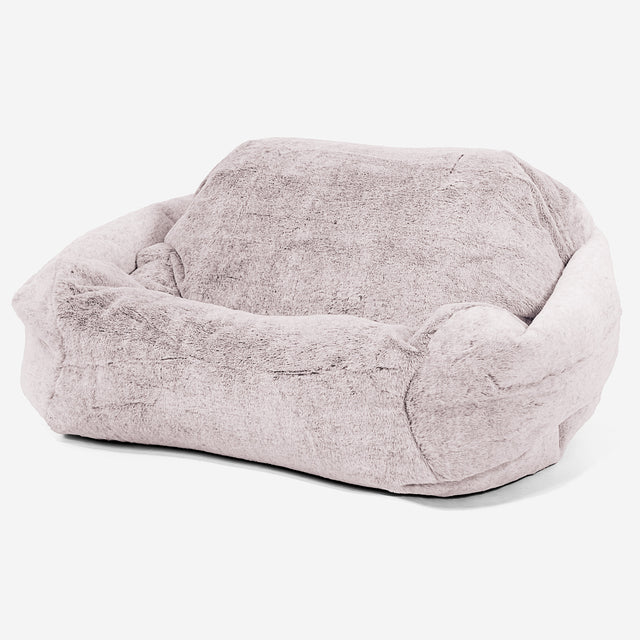 Poltrona Pouf Sacco Sabine - Eco-pelliccia di Coniglio Rosa Antico 01