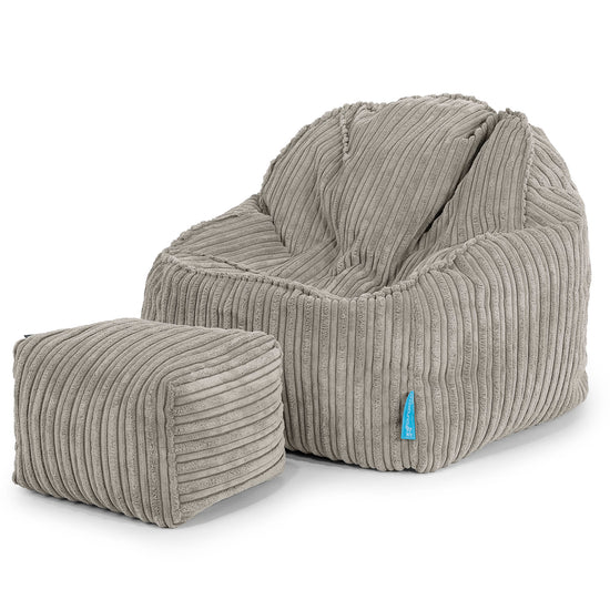 Poltrona Pouf Sacco Sloucher per Bambini 2 a 6 anni - Velluto a Coste Visone 03