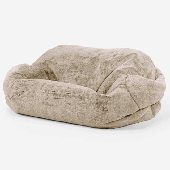 Pouf Divano Sabine - Eco-pelliccia di Coniglio Marrone dorato 01