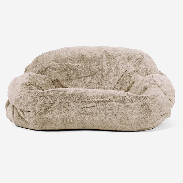 Pouf Divano Sabine - Eco-pelliccia di Coniglio Marrone dorato 02