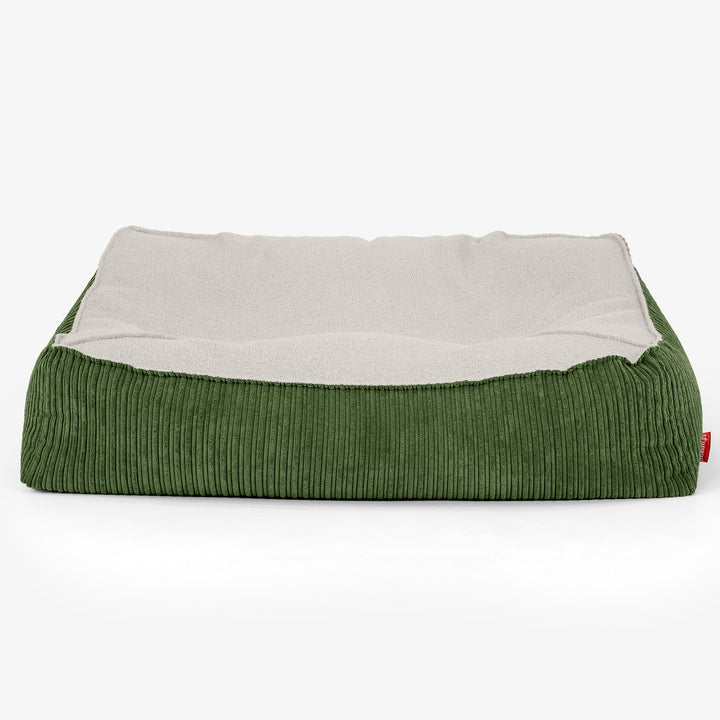 Pouf Divano Sloucher - Bouclé & Velluto a Coste Verde Foresta 02