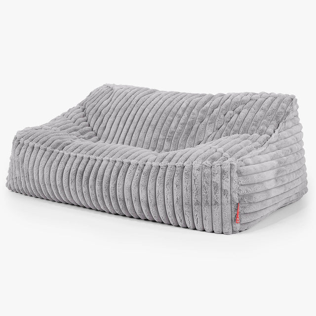 Pouf Divano Sloucher - Velluto Felpato Ultra Morbido Grigio1