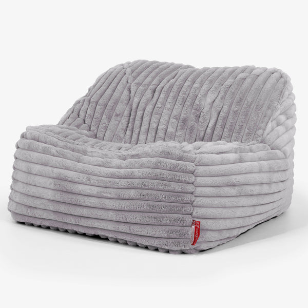 Sedia Pouf Sacco Sloucher - Velluto Felpato Ultra Morbido Grigio1