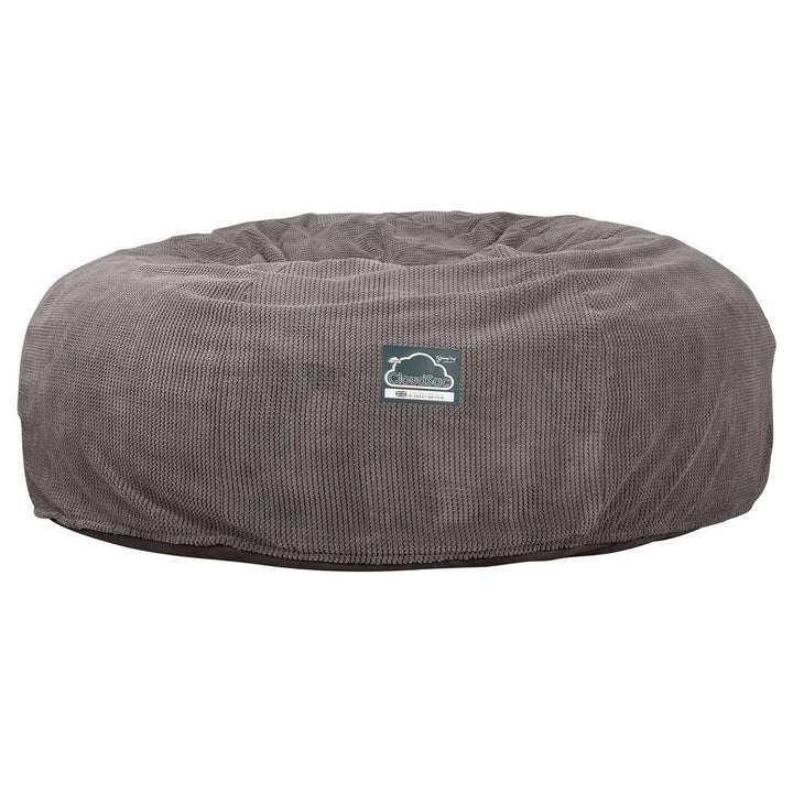 Lounge Pug, Pouf Sacco Gigante King Size XXL, C3000L CloudSac, Imbottito Di Fiocchi Di Lattice e Poliestere, Pompon Carbone Grigio