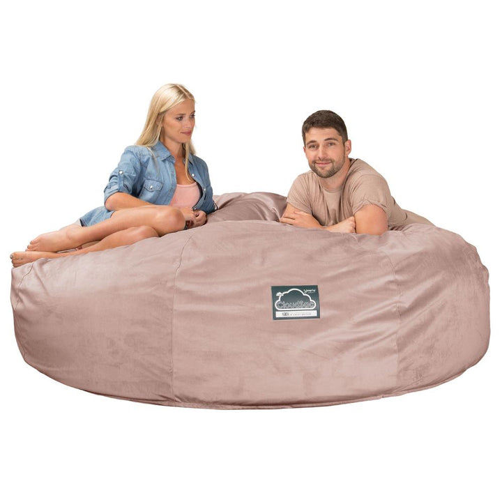 Lounge Pug, Pouf Sacco Gigante King Size XXL, C3000L CloudSac, Imbottito Di Fiocchi Di Lattice e Poliestere, Velluto Rosa