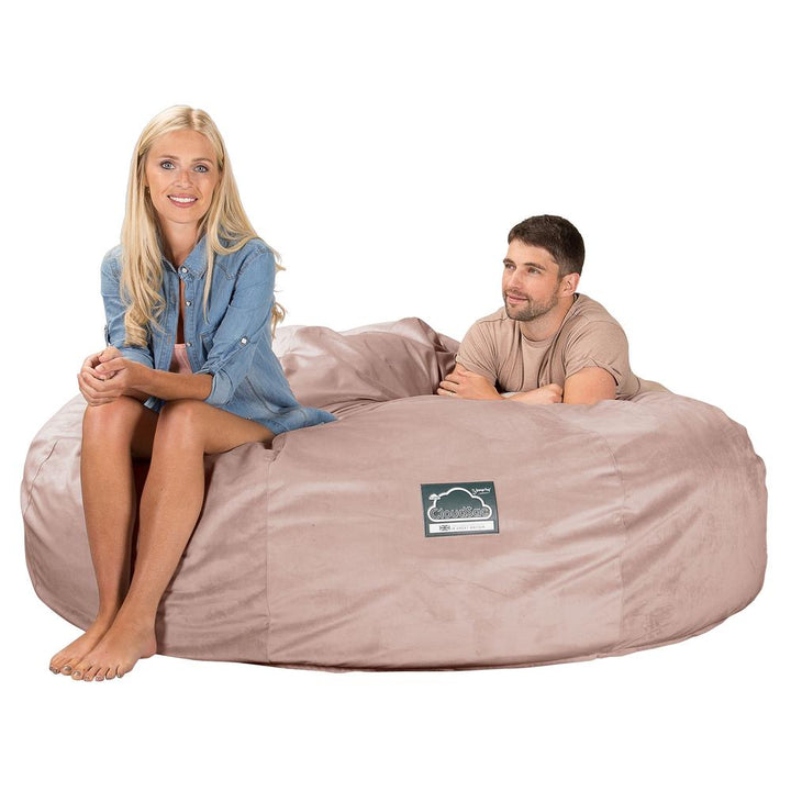 Lounge Pug, Pouf Sacco Gigante King Size XXL, C3000L CloudSac, Imbottito Di Fiocchi Di Lattice e Poliestere, Velluto Rosa