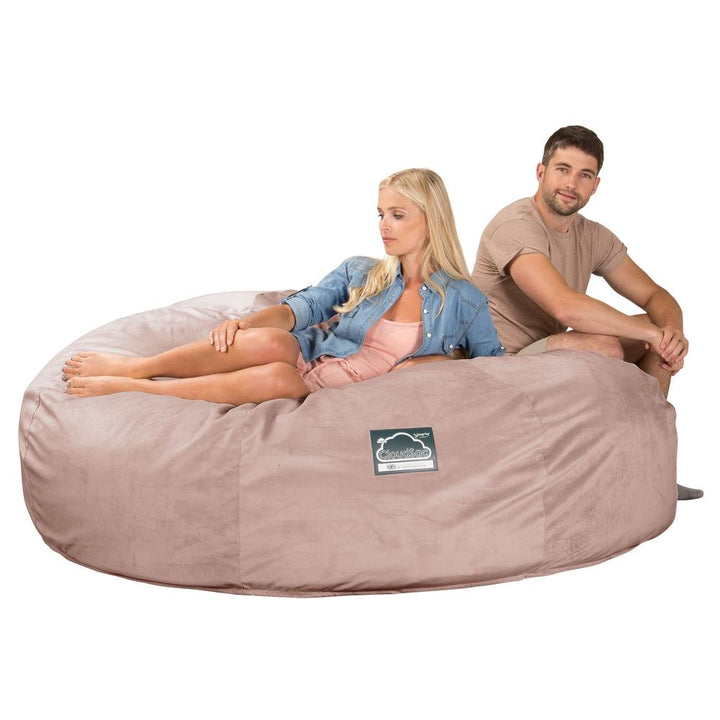 Lounge Pug, Pouf Sacco Gigante King Size XXL, C3000L CloudSac, Imbottito Di Fiocchi Di Lattice e Poliestere, Velluto Rosa