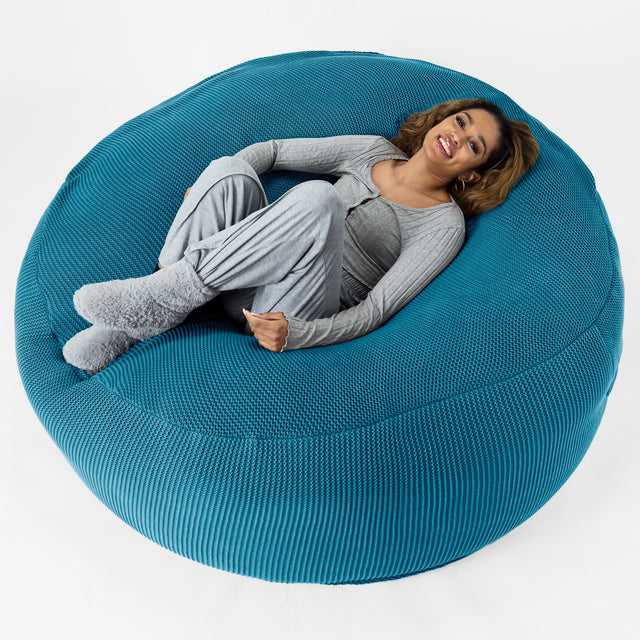 LOUNGE PUG - Pouf Sacco Gigante XXXL 'Mega Mammut' - Ellos Lavorato a Maglia Blu petrolio