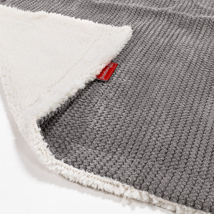 Plaid / Coperta Sherpa - Pompon Carbone Grigio 02