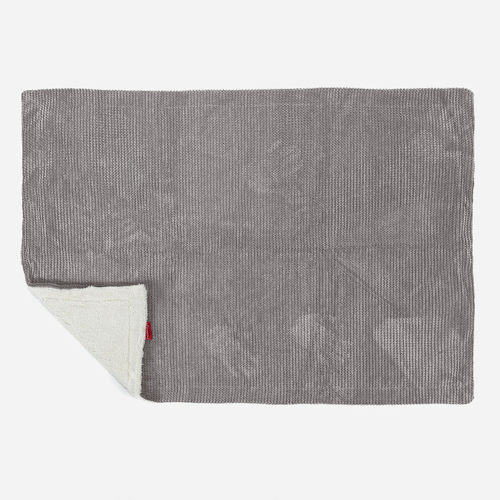 Plaid / Coperta Sherpa - Pompon Carbone Grigio 03