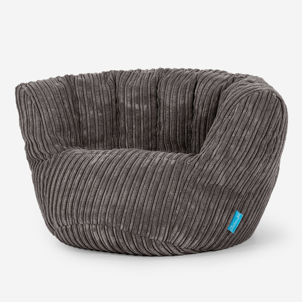 Poltrona Pouf Sacco Charles Vintish per Bambini 2 a 6 anni - Velluto a Coste Grafite 02