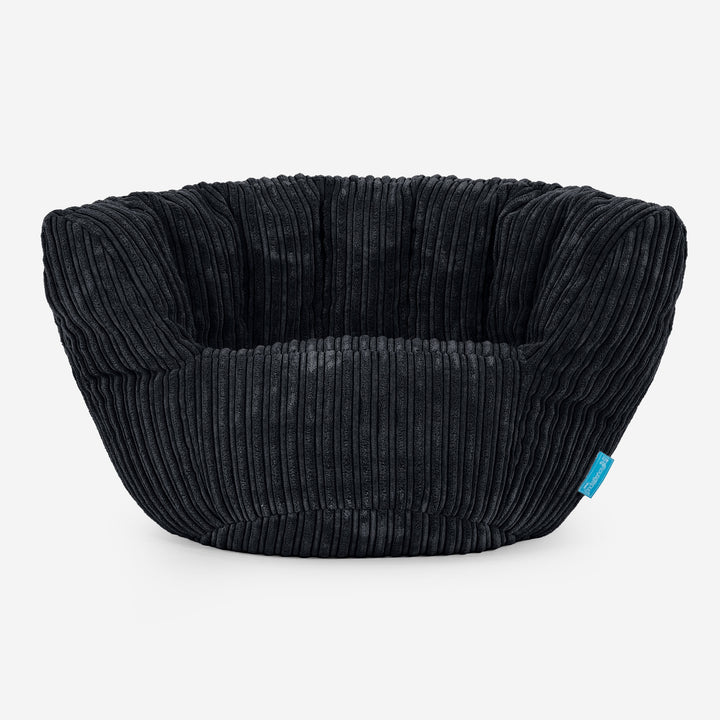 Poltrona Pouf Sacco Charles Vintish per Bambini 2 a 6 anni - Velluto a Coste Nero 01