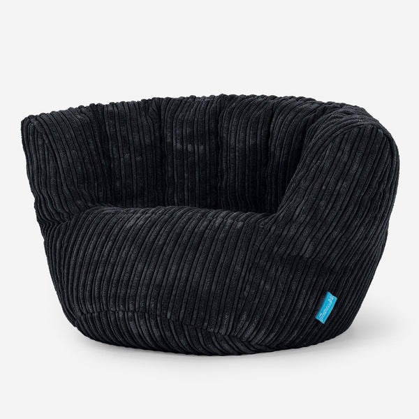 Poltrona Pouf Sacco Charles Vintish per Bambini 2 a 6 anni - Velluto a Coste Nero 02