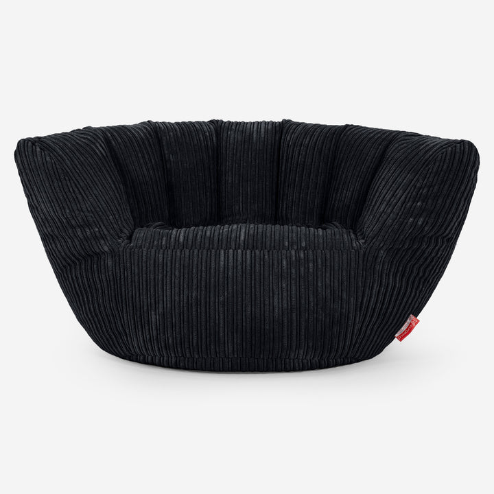 Poltrona Pouf Sacco Charles Vintish - Velluto a Coste Nero 01