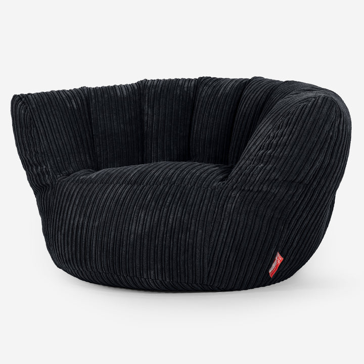 Poltrona Pouf Sacco Charles Vintish - Velluto a Coste Nero 02