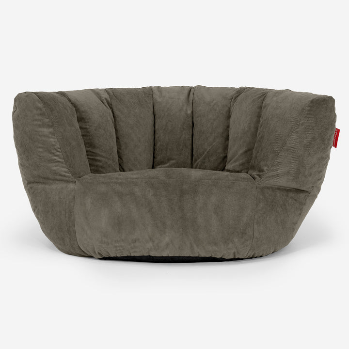 Poltrona Pouf Sacco Charles Vintish - Velluto a Coste Sottili Oliva 01