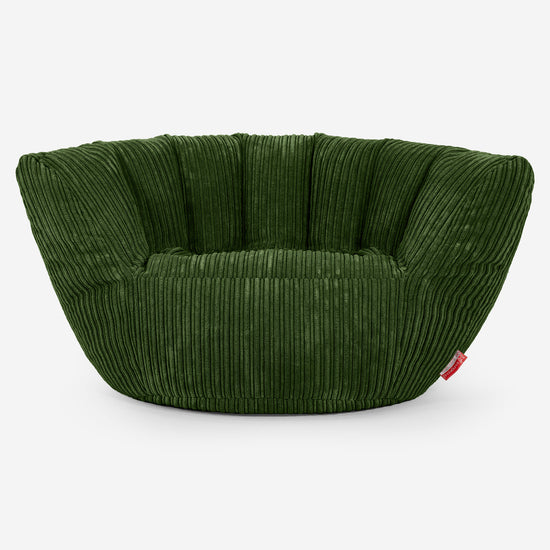 Poltrona Pouf Sacco Charles Vintish - Velluto a Coste Verde Foresta 01