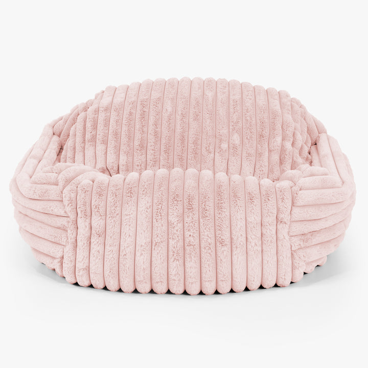 Poltrona Pouf Sacco Sabine - Velluto Felpato Ultra Morbido Rosa Antico 01