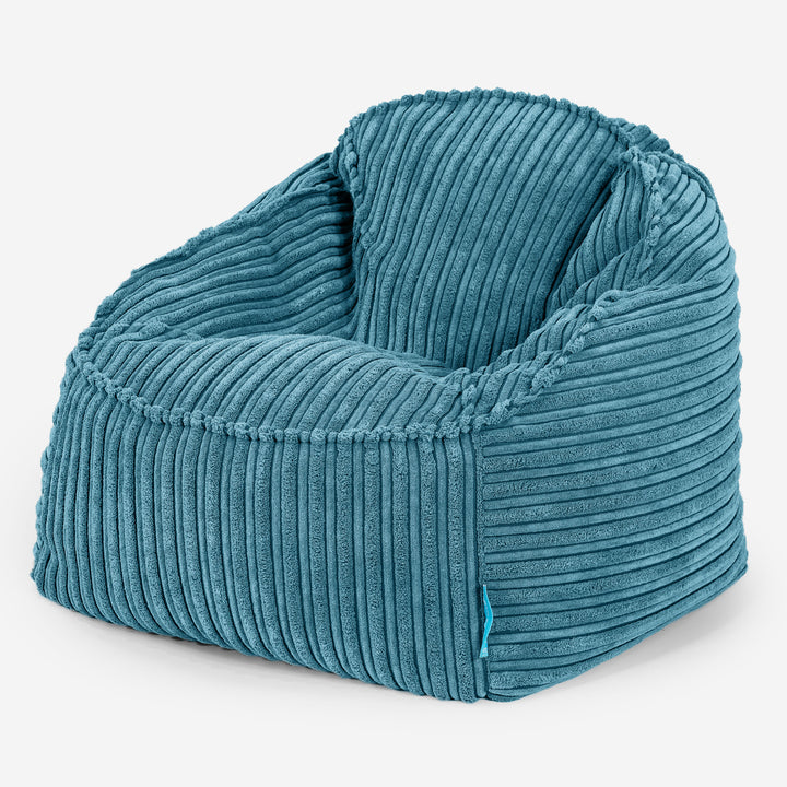 Poltrona Pouf Sacco Sloucher per Bambini 2 a 6 anni - Velluto a Coste Egeo Blu 01