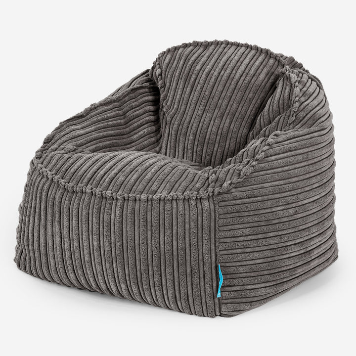 Poltrona Pouf Sacco Sloucher per Bambini 2 a 6 anni - Velluto a Coste Grafite 01