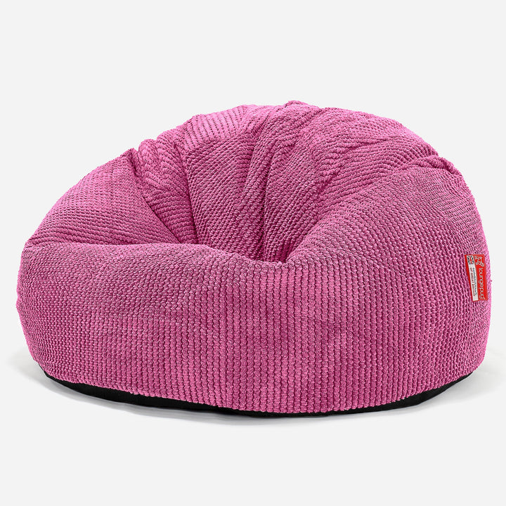 Pouf Sacco Per Bambini, C200L CloudSac, Imbottito Di Fiocchi Di Lattice e Poliestere 2-12 anni - Pompon Rosa 01