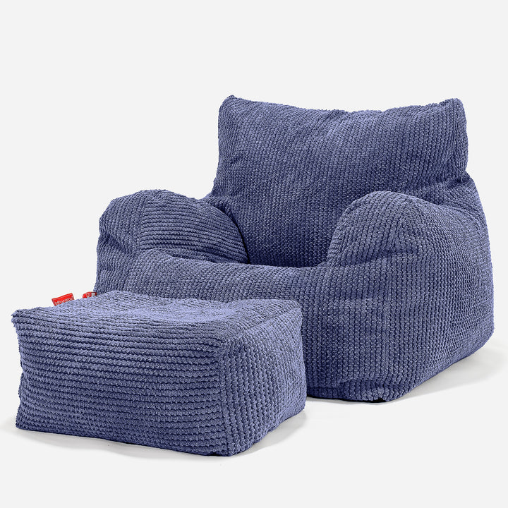 Poltrona Sacco,  Pouf - Pompon Viola 02