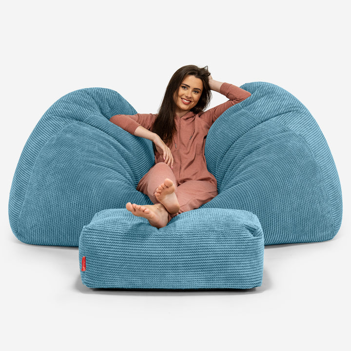 Pouf Divano Gigante - Pompon Egeo Blu 03