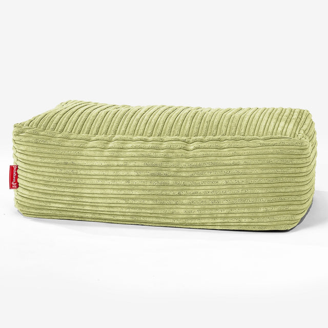 Pouf Poggiapiedi Gigante - Velluto a Coste Lime 01