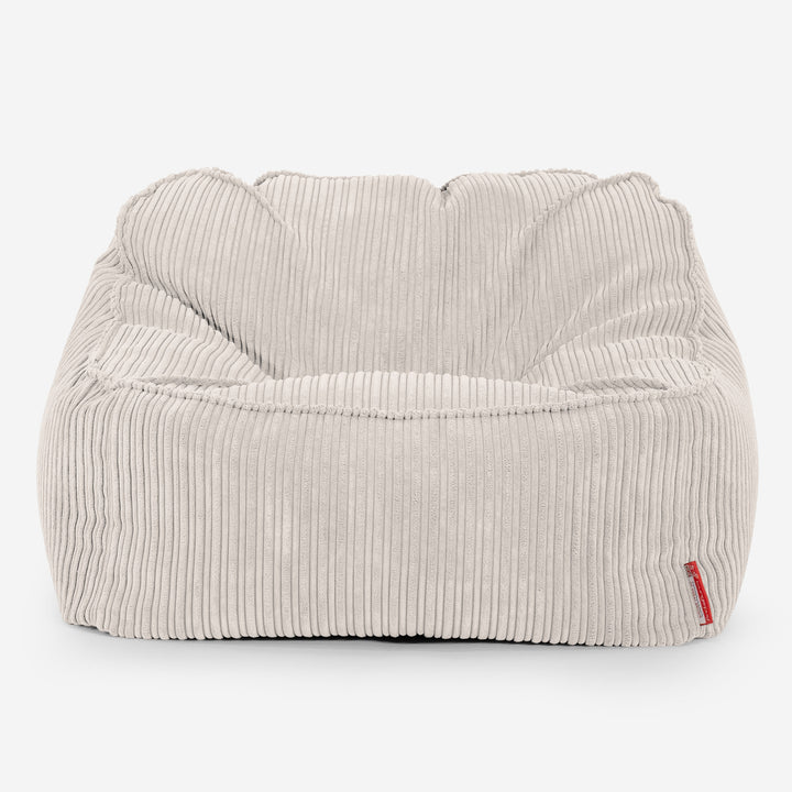 Sedia Pouf Sacco Sloucher - Velluto a Coste Avorio 01