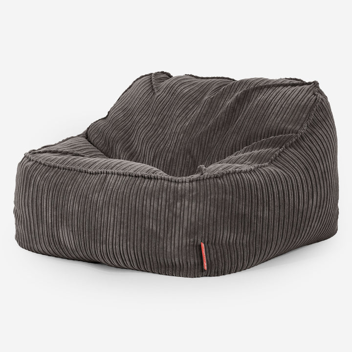 Sedia Pouf Sacco Sloucher - Velluto a Coste Grafite 03